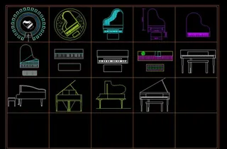CAD钢琴图例图片