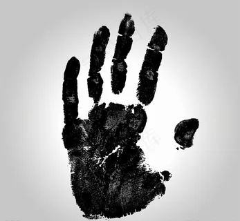 黑色左手手印图片