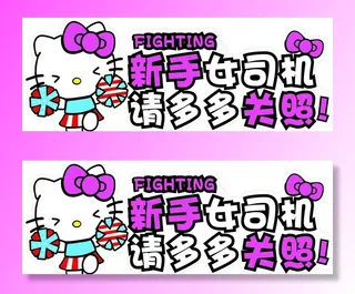 新手女司机贴纸新手上路车贴图片