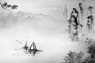 中国风新中式山水画图片