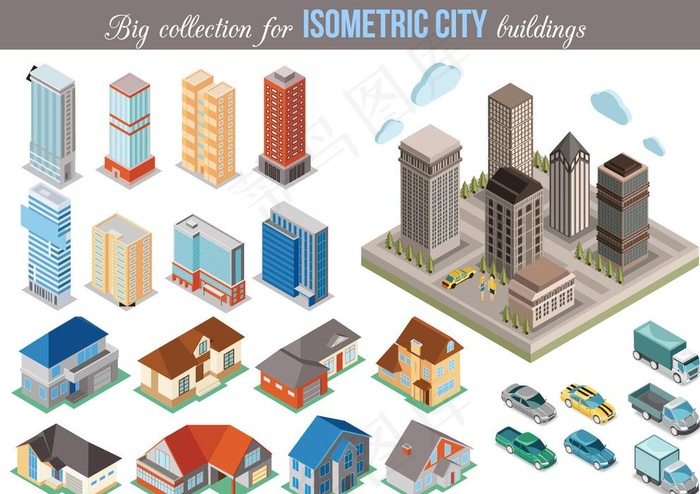 卡通城市建筑图片