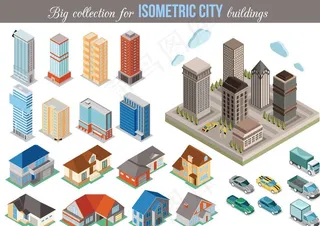 卡通城市建筑图片