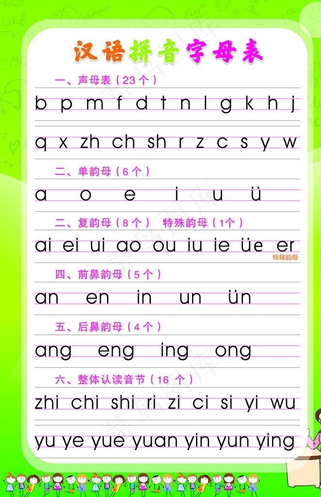 汉语拼音字母表图片