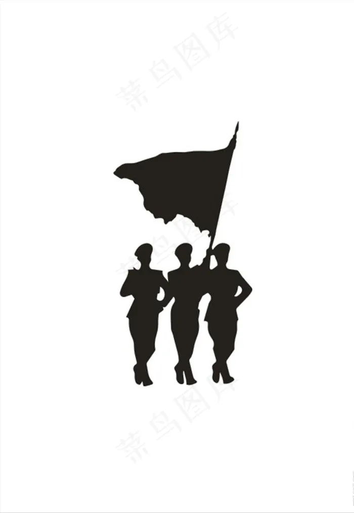 三军仪仗队剪影图片