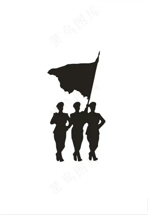 三军仪仗队剪影图片
