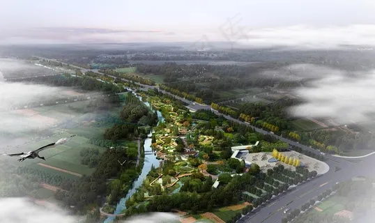 人工湿地局部效果图图片