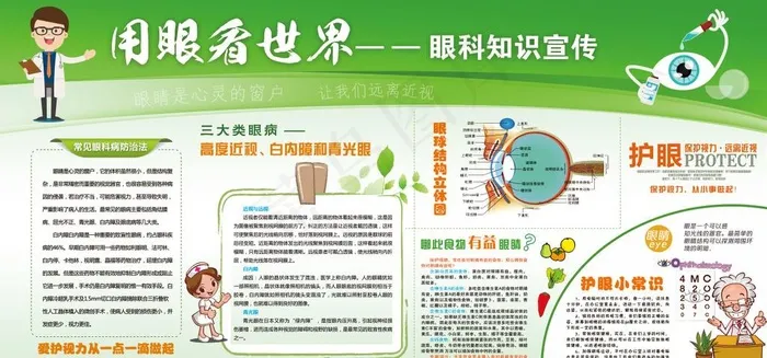 眼科知识宣传栏图片(9449X4724(DPI:200))psd模版下载