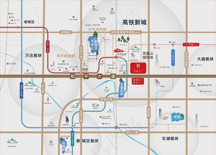 徐州区位图图片ai矢量模版下载
