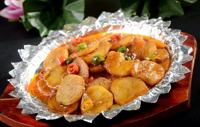铁板土豆片图片