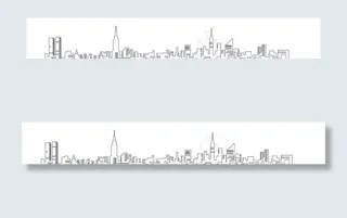 城市建筑线稿图图片