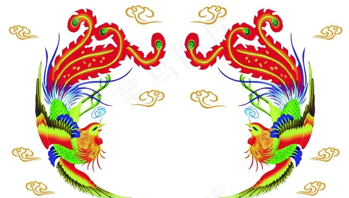 凤凰祥云龙凤呈祥图片psd模版下载