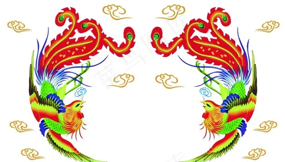 凤凰祥云龙凤呈祥图片