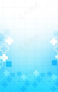 蓝色方块十字架医药医学科技背景图片