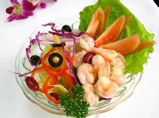 鲜虾什菜沙律图片