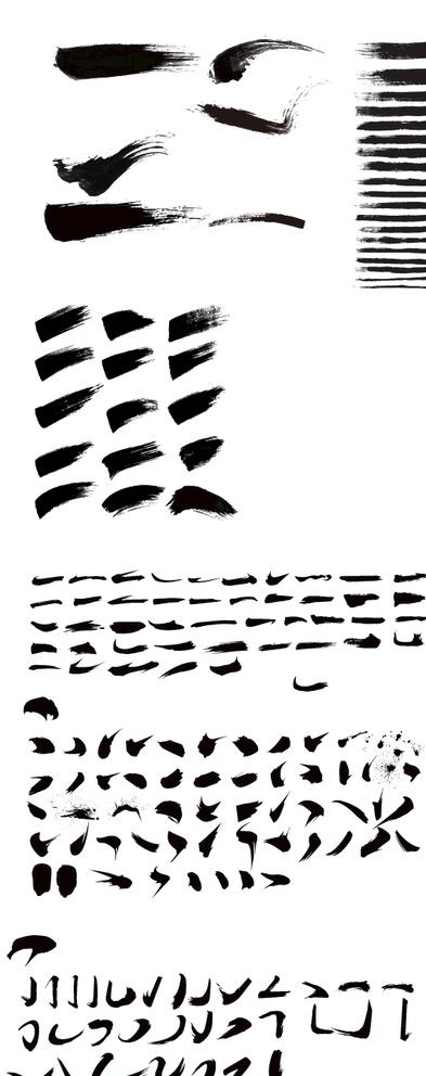 矢量毛笔笔触图片ai矢量模版下载