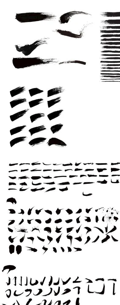 矢量毛笔笔触图片ai矢量模版下载