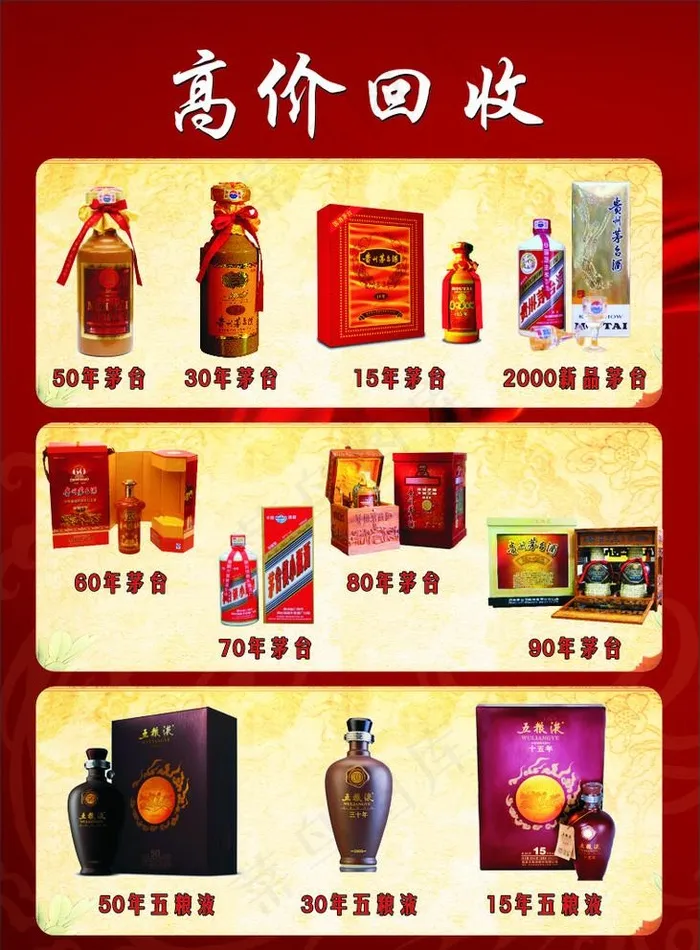 高价回收酒图片cdr矢量模版下载