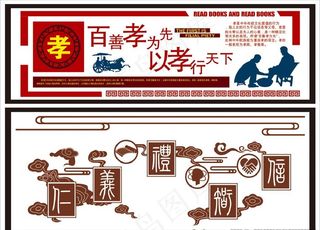 国学展板 校园文化 学校文化图片