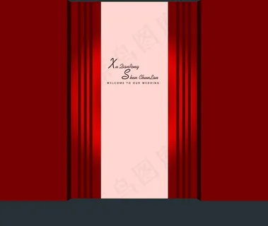 酒红婚礼背景图片 酒红婚礼背景图片