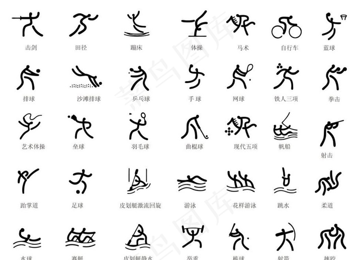 运动项目标志图片cdr矢量模版下载