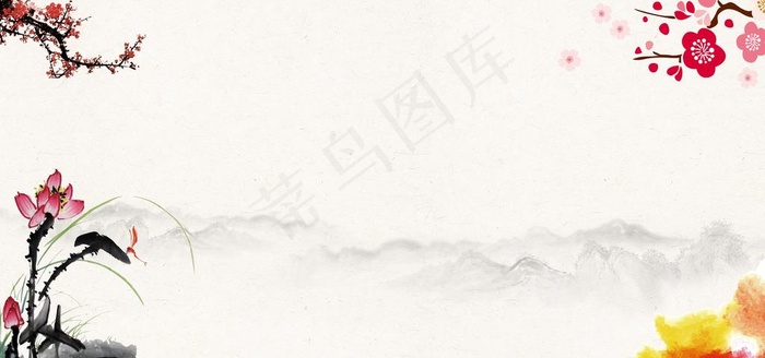 古风背景图片(7087X3543(DPI:150))psd模版下载