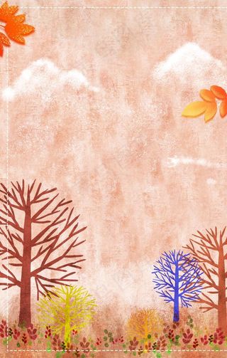 卡通秋季简约促销宣传海报背景图片