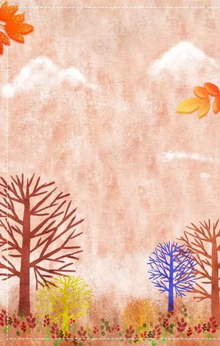 卡通秋季简约促销宣传海报背景图片