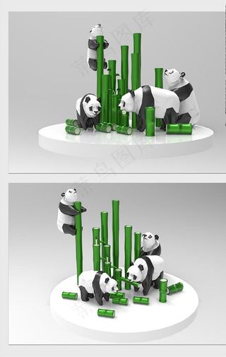 大熊猫美陈模型图片