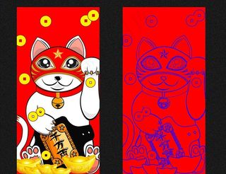 千万两招财猫手机壳图案图片