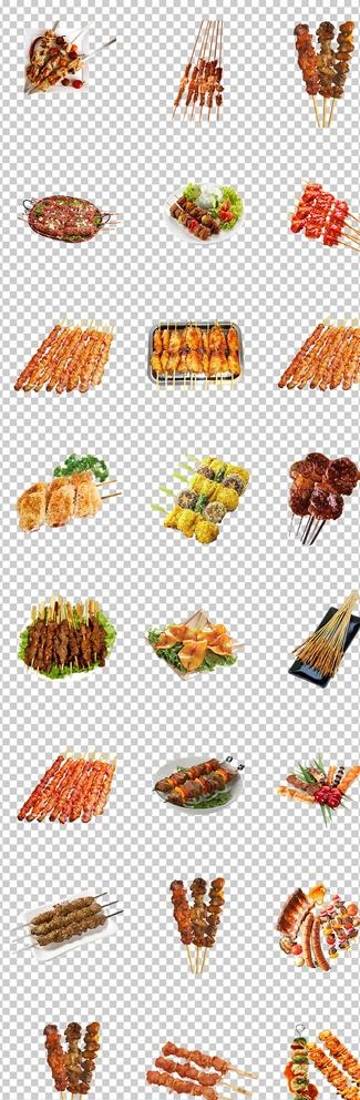 烤串烧烤撸串夏日必备小吃素材图片