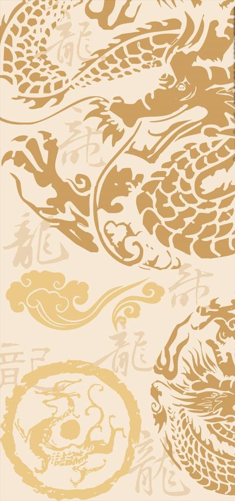 中国龙图案图片psd模版下载