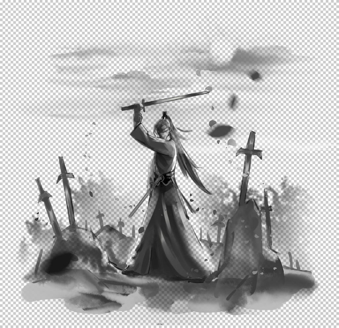 水墨武侠人物图片