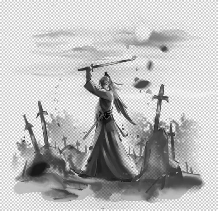水墨武侠人物图片