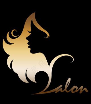 女人美发剪影图片