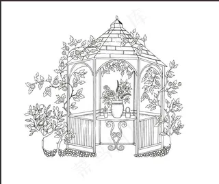 秘密花园 亭子图片