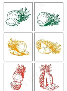 写实菠萝手绘线描图片