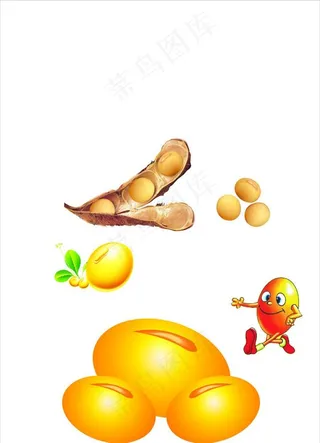 大豆 黄豆 豆子 豆 豆卡通 豆人 豆皮图片