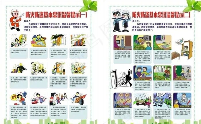 防火防盗图片cdr矢量模版下载