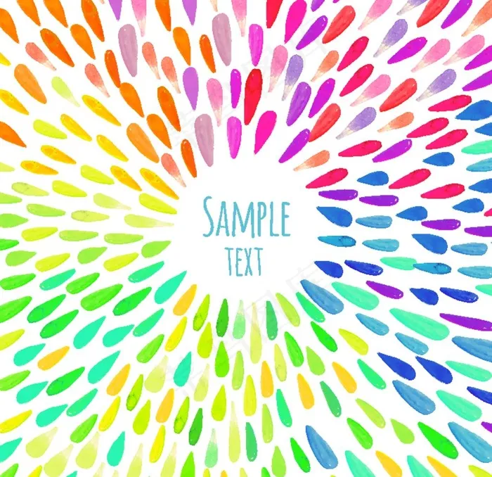 水彩缤纷海报图片ai矢量模版下载