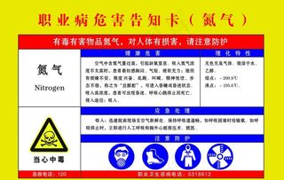 职业病危害告知卡 氮气图片