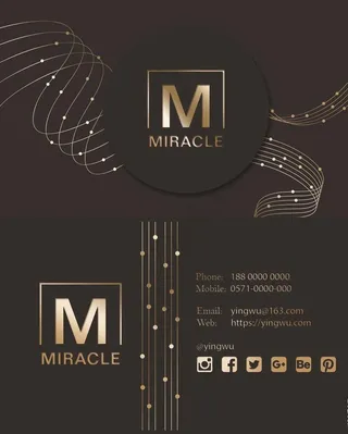 高档黑色烫金名片图片