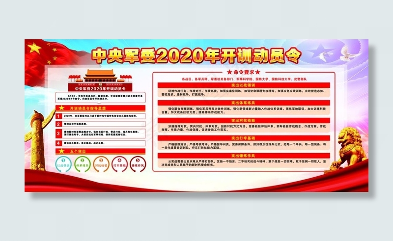 2020年开训动员令图片(9016X4291(DPI:100))psd模版下载