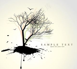 自然背景树剪影图片