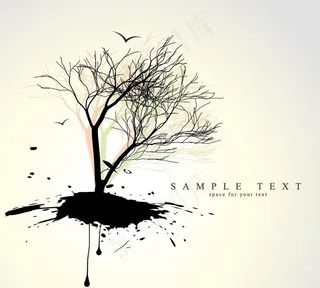 自然背景树剪影图片