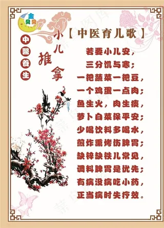 小儿推拿 展板图片