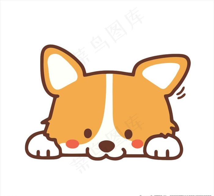 呆 卡通 可爱 狗狗图片