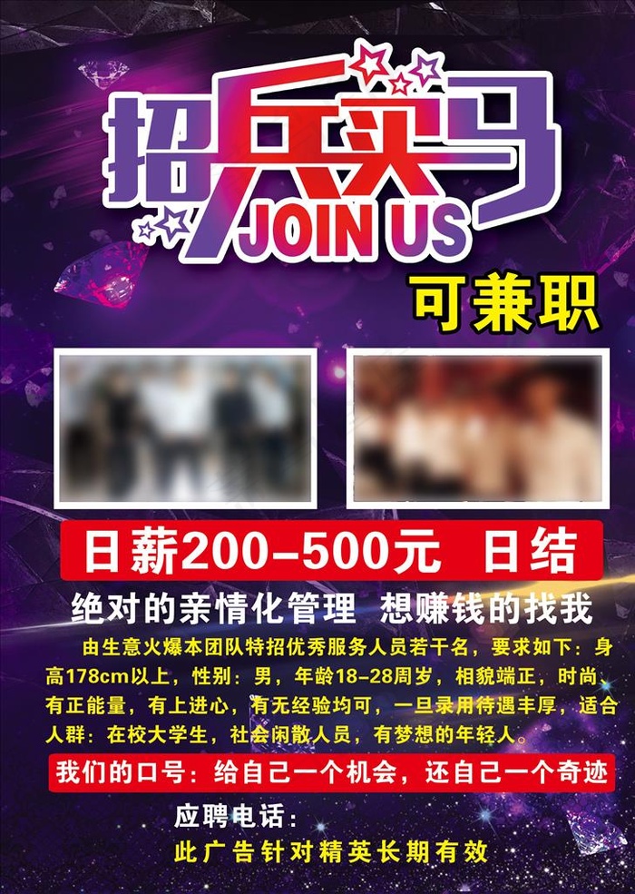 酒吧招聘海报图片(2551X3437(DPI:300))psd模版下载