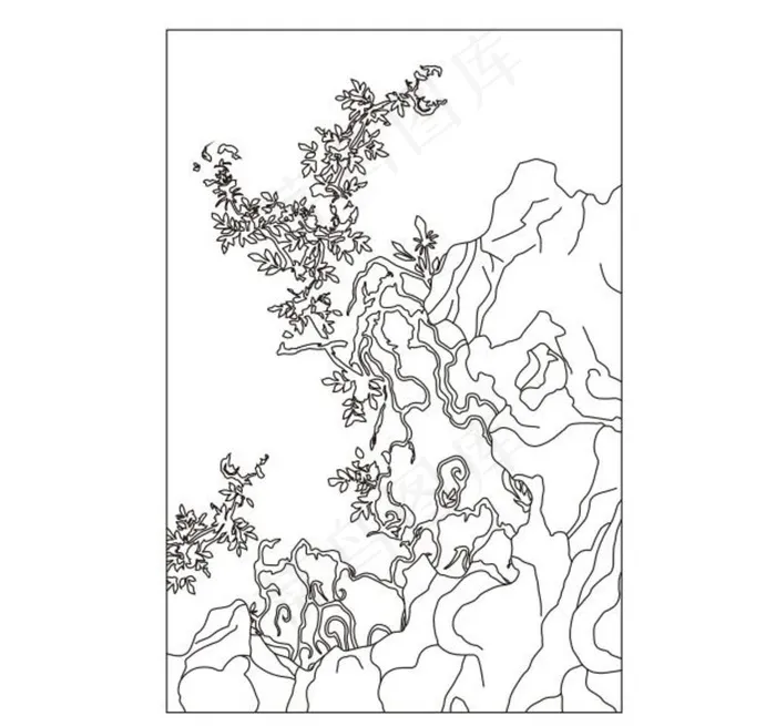 梅花石头图片cdr矢量模版下载