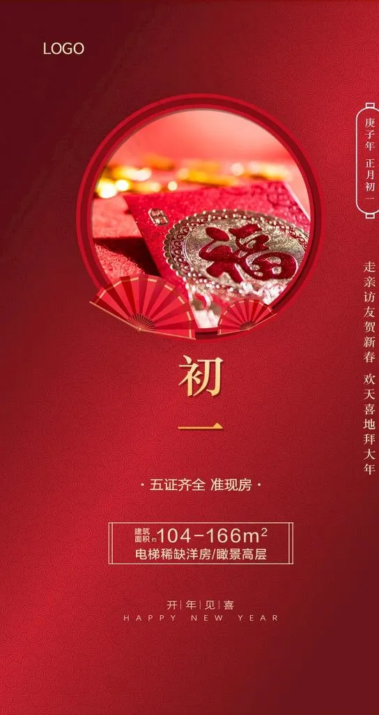正月初一 新年海报图片(1080X1920(DPI:300))psd模版下载