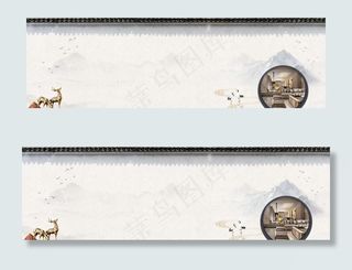 新中式地产背景图片